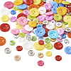 Fashewelry 350Pcs 7 Style Plastic Buttons BUTT-FW0001-01-10