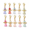 10Pcs 10 Colors Angle Glass Pendant Decorations HJEW-JM02334-01-1