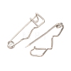 Iron Wave Safety Pin Brooch Findings JEWB-Z050-01P-01-2