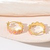 Brass Enamel Hoop Earrings for Women EJEW-A167-27A-02-3