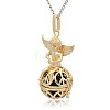 Golden Tone Brass Hollow Round Cage Pendants KK-J238-06G-2