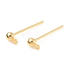 Brass Ball Stud Earring Post KK-C024-19G-2