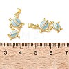Brass Micro Pave Clear Cubic Zirconia Pendants CU-CBA2554-09G-02-3