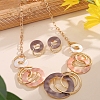 Alloy Enamel Pendant Necklaces & Stud Dangle Earrings Sets for Women FS-WG274F2-02-2