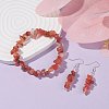 Natural Red Agate Chips Beaded Jewelry Set X-SJEW-JS01232-04-2