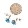 3 Pairs 304 Stainless Steel Natural Cultured Freshwater Pearl Round Dangle Stud Earrings EJEW-JE06816-4