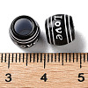 Spray Printed Opaque Acrylic European Beads SACR-P031-33B-01-3