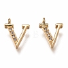 Brass Micro Pave Clear Cubic Zirconia Charms ZIRC-B002-39G-V-1