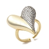 Brass Micro Pave Cubic Zirconia Cuff Rings for Women RJEW-G325-12GP-1