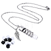 1Pc Wing 304 Stainless Steel Pendant Urn Ashes Necklaces NJEW-FG0001-28P-1