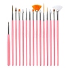 15Pcs Plastic Nail Art Brush Pens MRMJ-H004-07-1