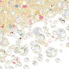 Electroplated Transparent Flat Back Resin Rhinestone Cabochons RESI-XCP0002-44F-1