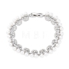 Cherry Brass Micro Pave Clear Cubic Zirconia Link Bracelets for Women BJEW-G740-02P-4