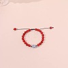 Sports Synthetic Turquoise & Plastic Beads Braided Bead Bracelets NE3521-2-1