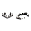 Tarnish Resistant 304 Stainless Steel Rhombus Huggie Hoop Earrings STAS-J033-08P-3