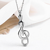 Musical Note Shape Stainless Steel Pendant Necklaces QK9956-1-2