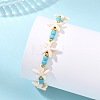 Synthetic Turquoise & Brass Beads Stretch Bracelets for Women Men BJEW-JB13877-03-2