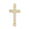 Easter Religion Brass Micro Pave Cubic Zirconia Connector Charms KK-T085-18H-G-1