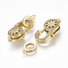 Brass Micro Pave Clear Cubic Zirconia Lobster Claw Clasps X-KK-K242-14G-2