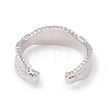 Brass Twist Rope Open Cuff Ring for Women RJEW-P079-02P-3