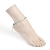 Round Synthetic Turquoise Anklets X-AJEW-AN00288-01-4
