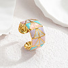 304 Stainless Steel Enamel Cuff Open Rings WG35DFF-16-1