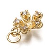 Brass Micro Pave Clear Cubic Zirconia Charms ZIRC-C020-05G-3