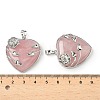 Natural Rose Quartz Heart Pendants G-S391-01P-G-3