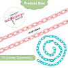 20 Strands 10 Colors Acrylic Opaque Cable Chains PACR-FH0001-05-2