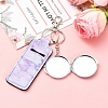 PU Leather & Iron Mirror Keychains HJEW-YW00545-03-5