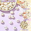 100Pcs Printed Wood European Beads WOOD-CJ0002-78-3
