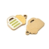 304 Stainless Steel Enamel Pendants X1-STAS-G360-04G-09-2