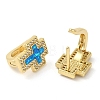 Cross Rack Plating Brass Micro Pave Cubic Zirconia Earrings EJEW-P277-04G-2