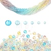 6 Styles Gradient Color Transparent Painted Glass Beads Strands DGLA-YW0001-28O-1