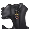 Bowknot with Ring Dyed & Heated Natural Agate Dangle Earrings EJEW-JE06839-01-3