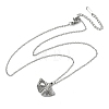 304 Stainless Steel Ginkgo Leaf Pendant Necklaces SA-CBA5A8D-05P-4