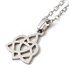 201 Stainless Steel Heart with Sailor's Knot Pendant Necklace with Cable Chains NJEW-Q317-15P-2