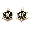 Light Gold Plated Alloy Pendants X-ENAM-T009-14A-2