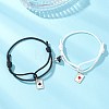 2Pcs Alloy Enamel Ace of Spades Card Charm Bracelets BJEW-JB13424-1