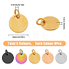 40Pcs 5 Colors 304 Stainless Steel Charms EJEW-FH0001-10-2