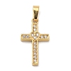 Ion Plating(IP) 304 Stainless Steel Micro Pave Cubic Zirconia Pendants STAS-Z107-08G-07-1