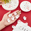 20Pcs 5 Colors Snowman Christmas Theme Food Grade Eco-Friendly Silicone Beads SIL-CP0001-05-3