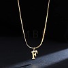316 Surgical Stainless Steel Initial Pendant Flat Snake Chain Necklaces for Women WGC1053-06-1