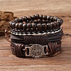 Braided Imitation Leather Cord Bracelets for Men PW-WG8BEF8-02-1