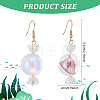 2 Pairs 2 Colors Lace Inside Glass Candy Ball Dangle Earrings EJEW-FI0001-15-2
