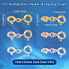 6Pcs 3 Colors Sterling Silver Double Spring Ring Clasps STER-BBC0001-68-2