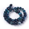 Dyed Natural Banded Agate Beads Strands G-F595-E04-2