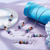 20Pcs Chakra Theme Natural Gemstone Pendant Decorations HJEW-BBC0001-01-5