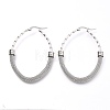 304 Stainless Steel Mesh Hoop Earrings EJEW-C501-15P-B-1