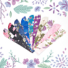  10Pcs 10 Colors Silk Cloth Collapsible Floral Print Chinese Fan Storage Bag ABAG-NB0001-98-4